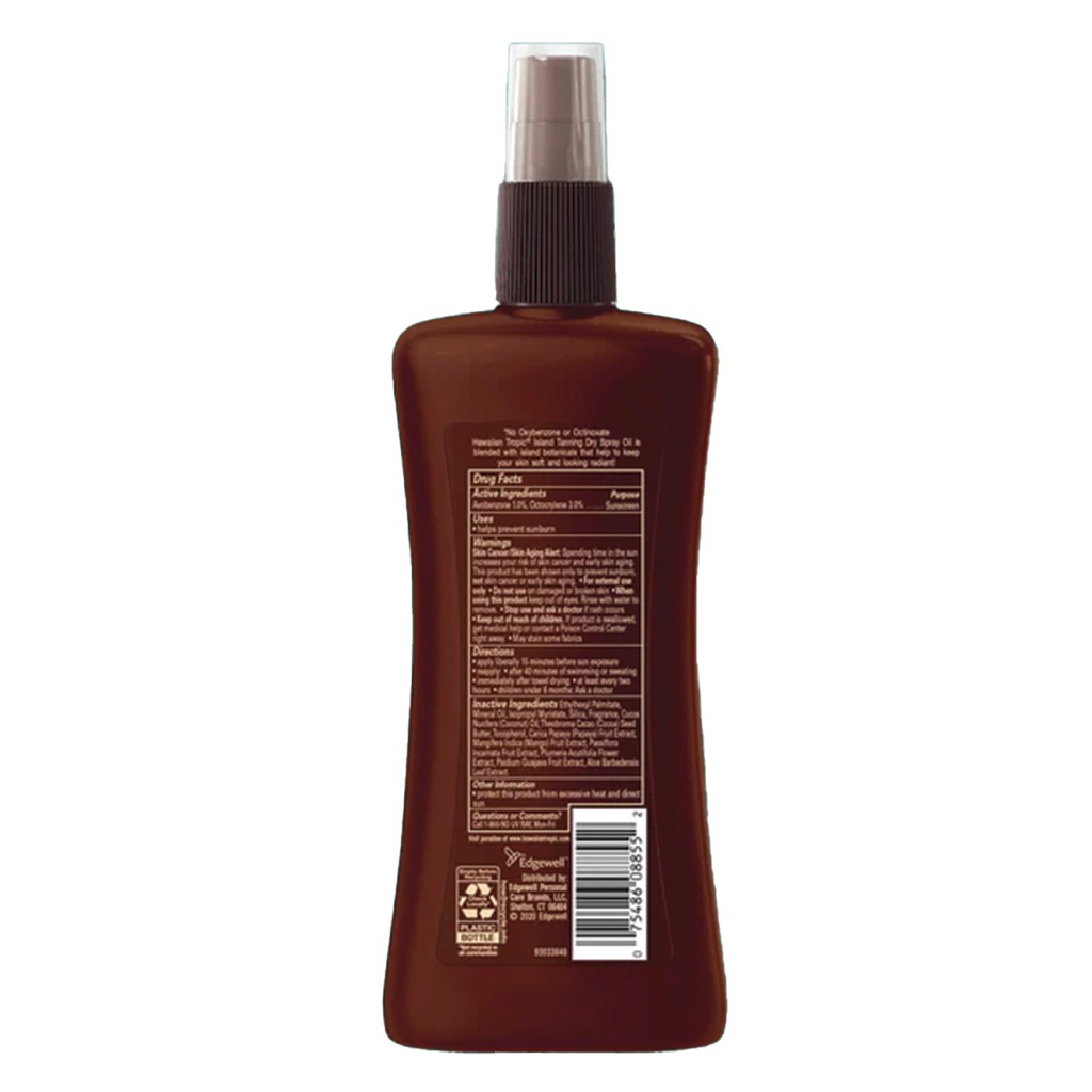 Hawaiian Tropic Island Tanning Dry Oil Pump Spray SPF 6, 236 mL
