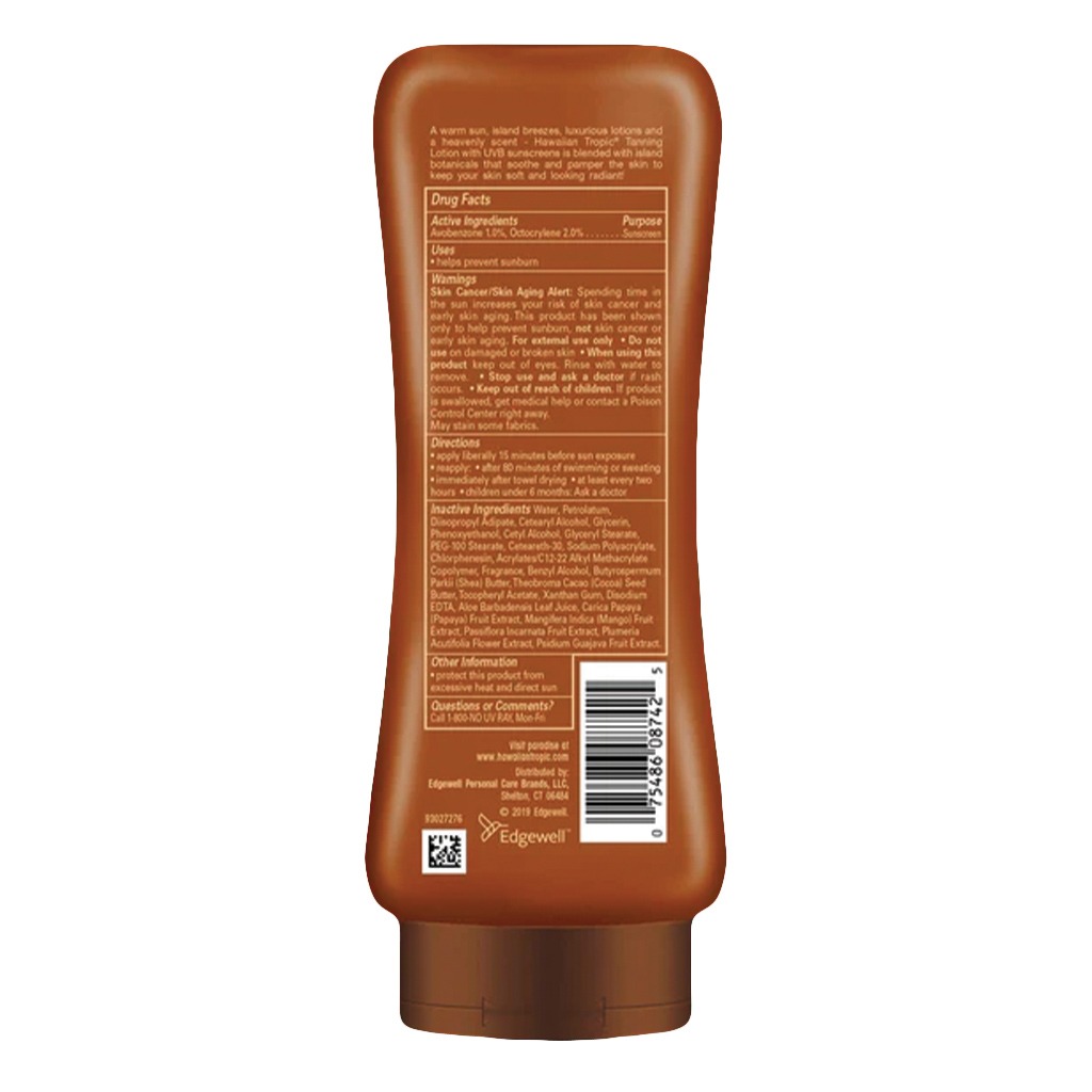 Hawaiian Tropic Island Tanning Cocoa Butter Protective Sunscreen Lotion SPF 4, 236 mL