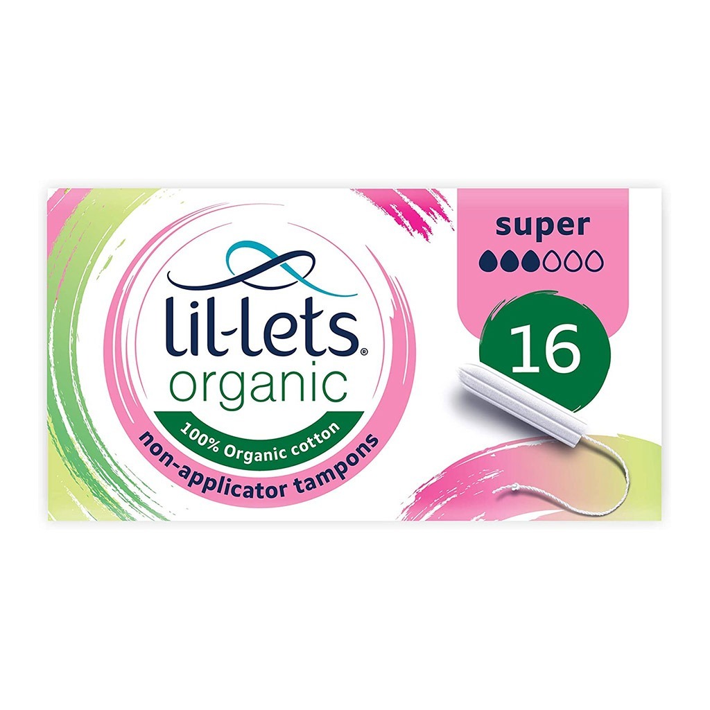 Lil-lets Organic Cotton Non-Applicator Tampons Super Pack 16's 