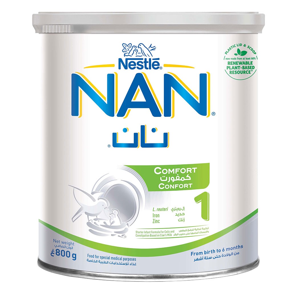 Nestle NAN Comfort Stage 1 Anti Colic Baby Milk Formula For 0 To 6 Months 800g
