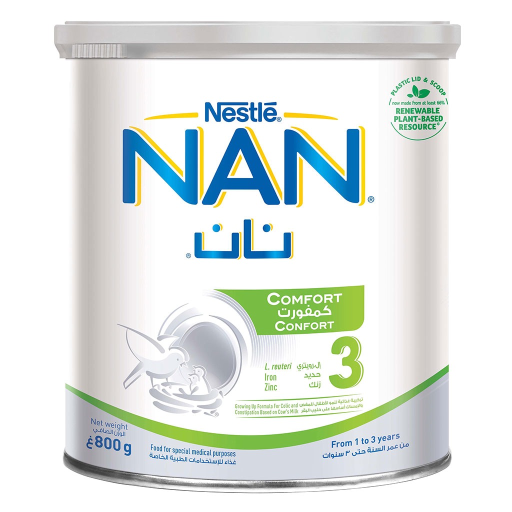 Nestle NAN Comfort Stage 3 Anti Colic Toddlers Milk Formula For 1 To 3 Years 800g