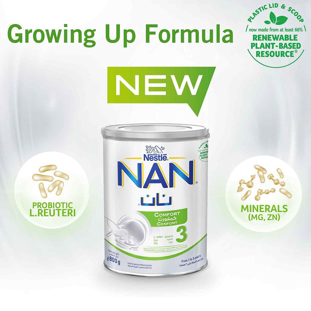 Nestle NAN Comfort Stage 3 Anti Colic Toddlers Milk Formula For 1 To 3 Years 800g