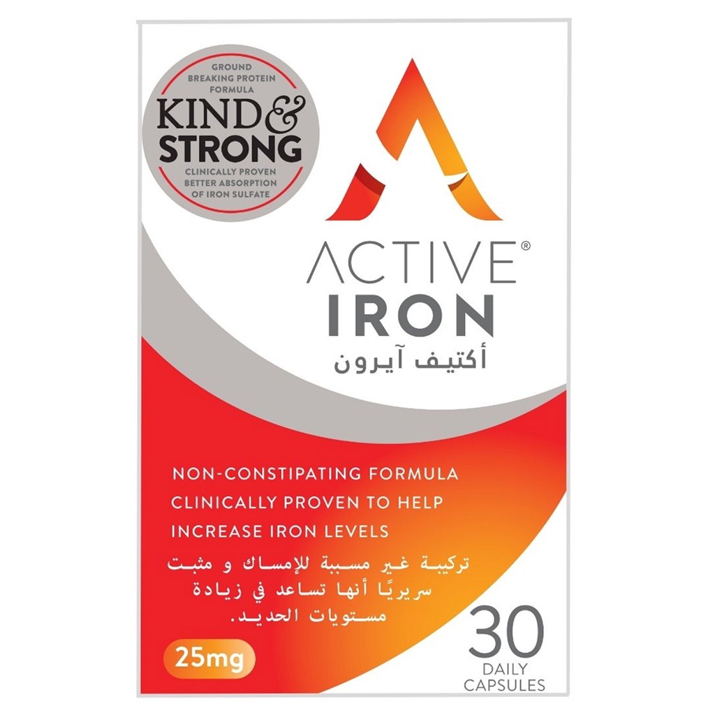 Active Iron 25 mg Hard Gelatin Capsules 30's