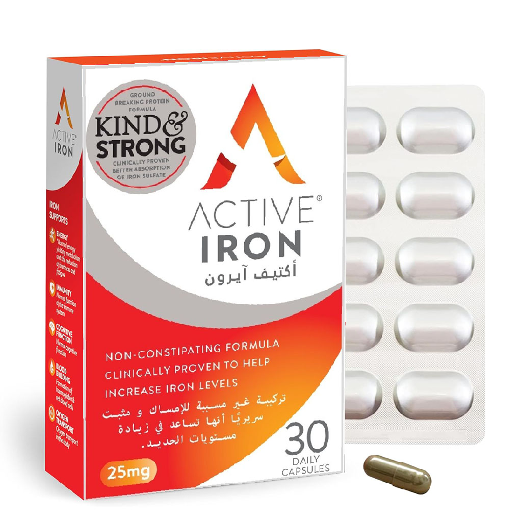 Active Iron 25 mg Hard Gelatin Capsules 30's