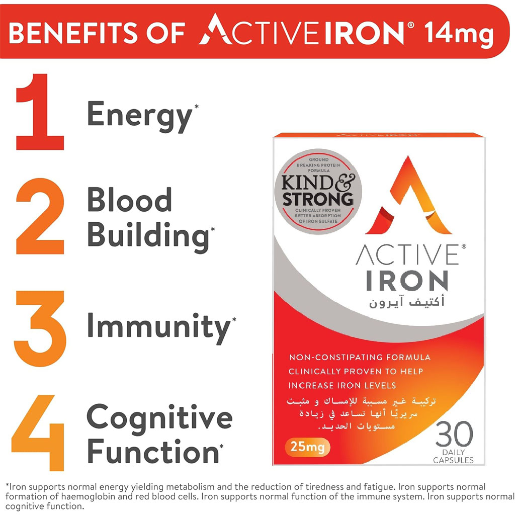 Active Iron 25 mg Hard Gelatin Capsules 30's