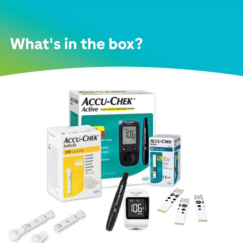 Accu-Chek® Instant Blood Sugar Monitoring System + Accu-Chek® Instant Test Strips 50's +  Accu-Chek® Softclix Lancets 100's