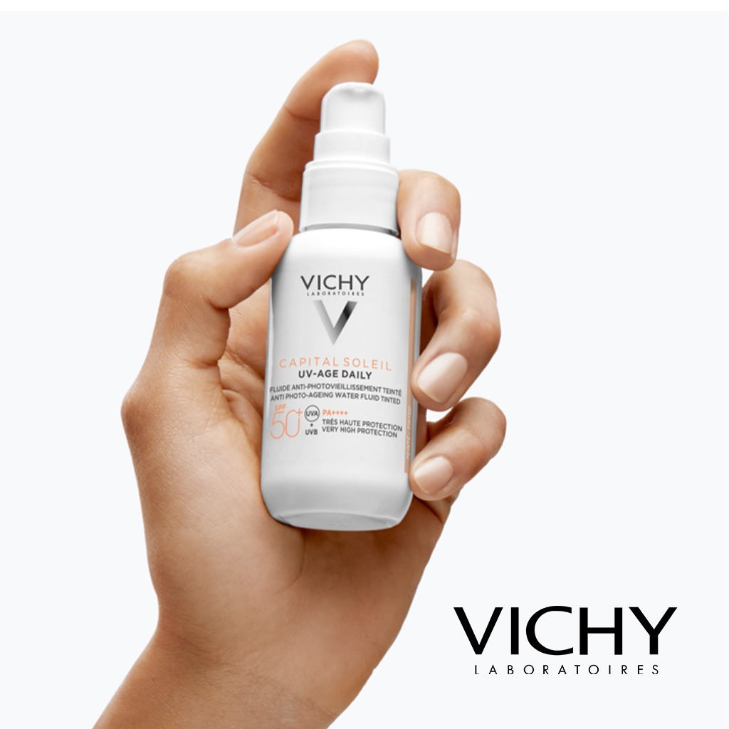 Vichy Capital Soleil UV-Age Daily SPF50+ PA++++ Tinted Anti Ageing Fluid Sunscreen With Niacinamide 40ml