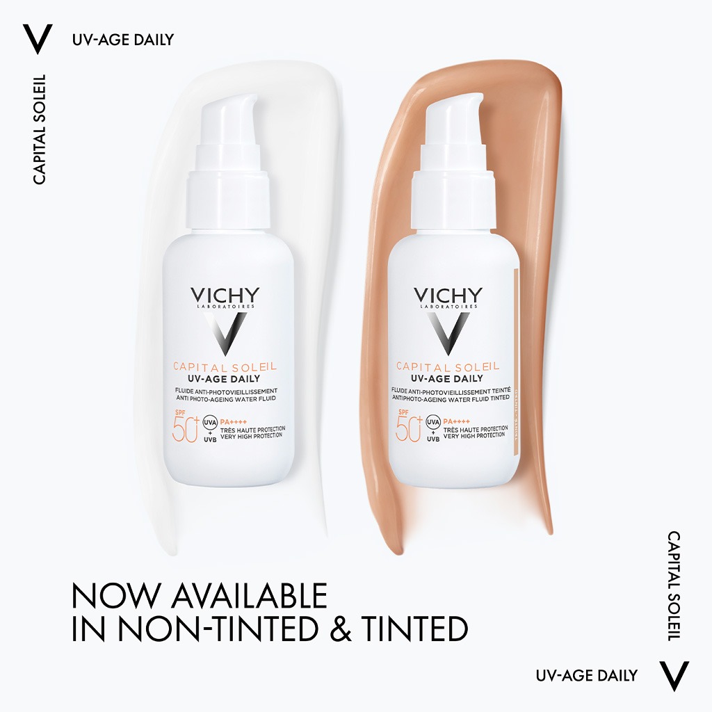 Vichy Capital Soleil UV-Age Daily SPF50+ PA++++ Tinted Anti Ageing Fluid Sunscreen With Niacinamide 40ml
