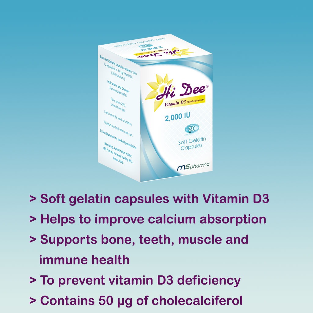 Hi Dee Vitamin D3 2000 IU Soft Gelatin Capsules 30's