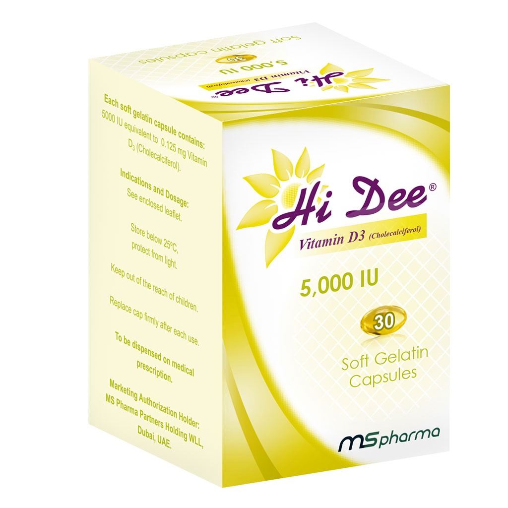 Hi Dee Vitamin D3 5000 IU Soft Gelatin Capsules 30's