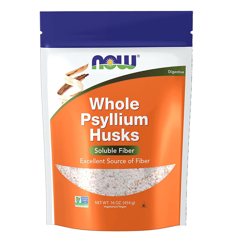 Now Whole Psyllium Husk Soluble Fiber Supplement Powder 454g