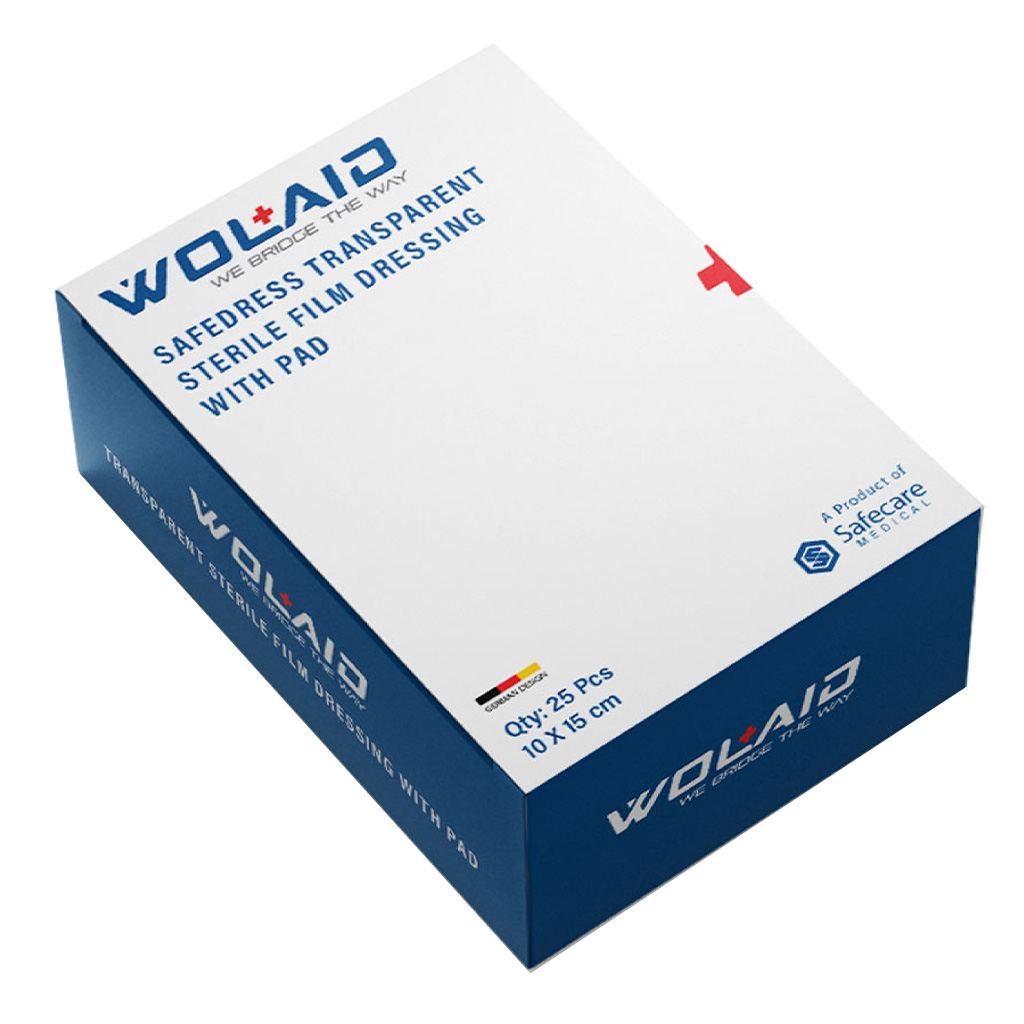 Wolaid Safedress Transparent Sterile Film Dressing With Pad 10*15 cm, Pack of 25’s 