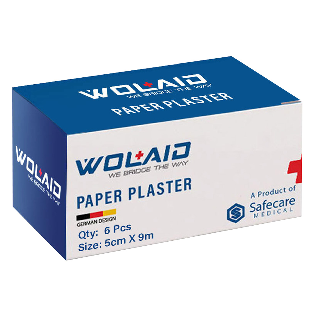 Wolaid Paper Plaster Roll For Wound Dressing 5cm*9m, Pack of 6’s