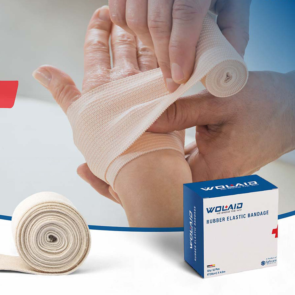Wolaid Rubber Elastic Bandages 5cm* 4.5m, Pack of 12’s 