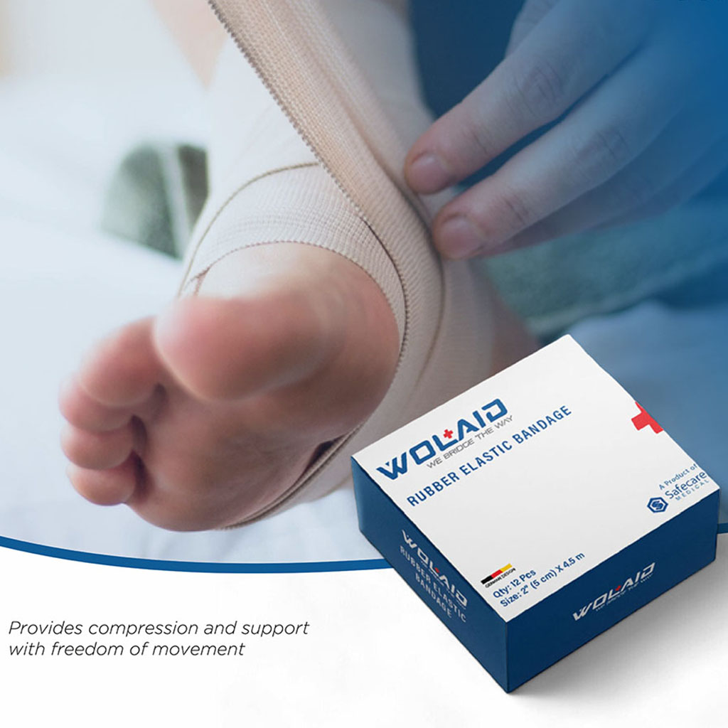 Wolaid Rubber Elastic Bandages 5cm* 4.5m, Pack of 12’s 