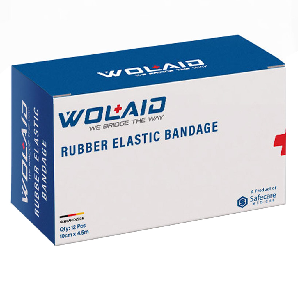 Wolaid Rubber Elastic Bandages 10cm*4.5m, Pack of 12’s 