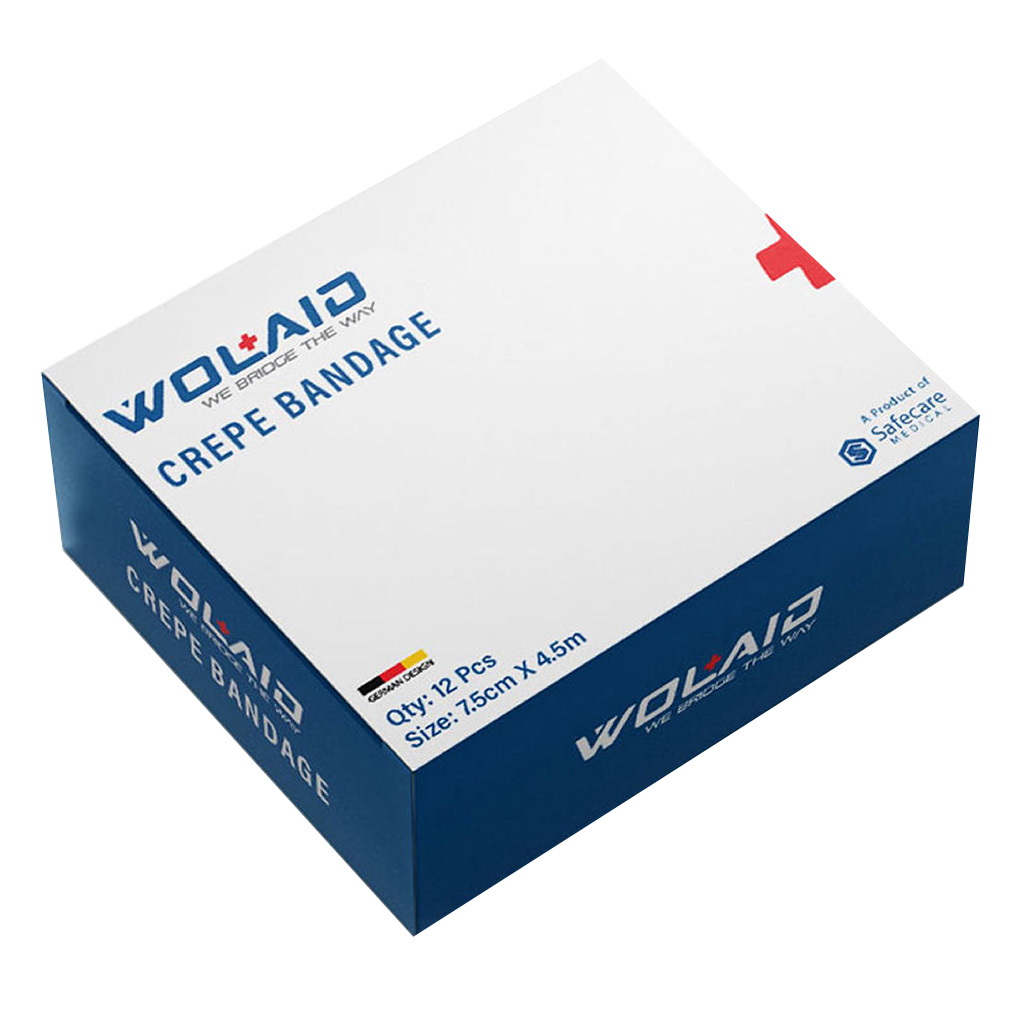 Wolaid Crepe Bandages For Pain Relief 7.5cm, Pack of 12’s 