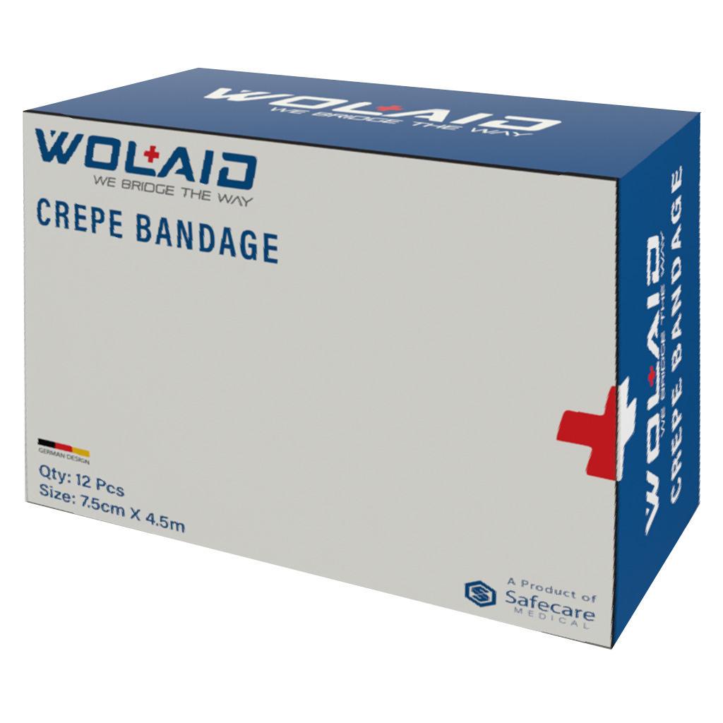 Wolaid Crepe Bandages For Pain Relief 7.5cm, Pack of 12’s 