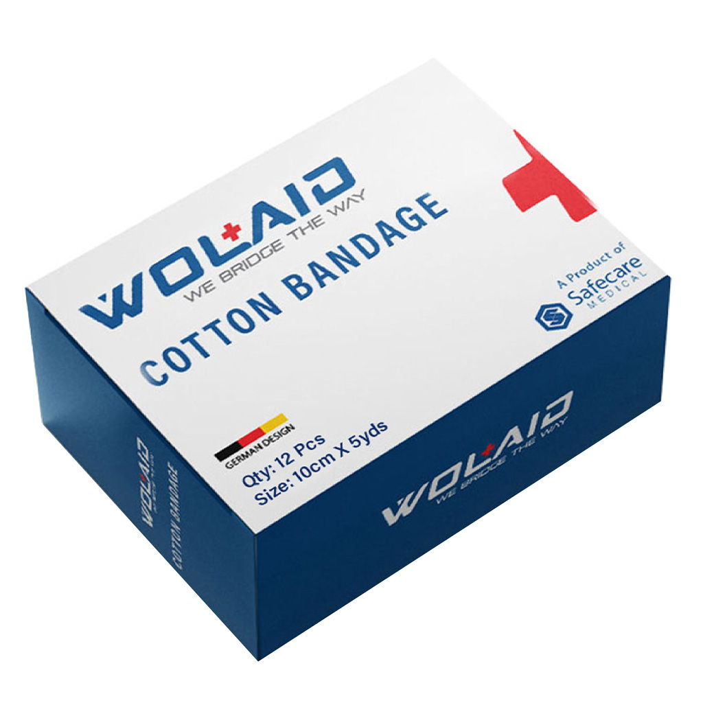 Wolaid Wound Dressing Cotton Bandage 10cm, Pack of 12’s 