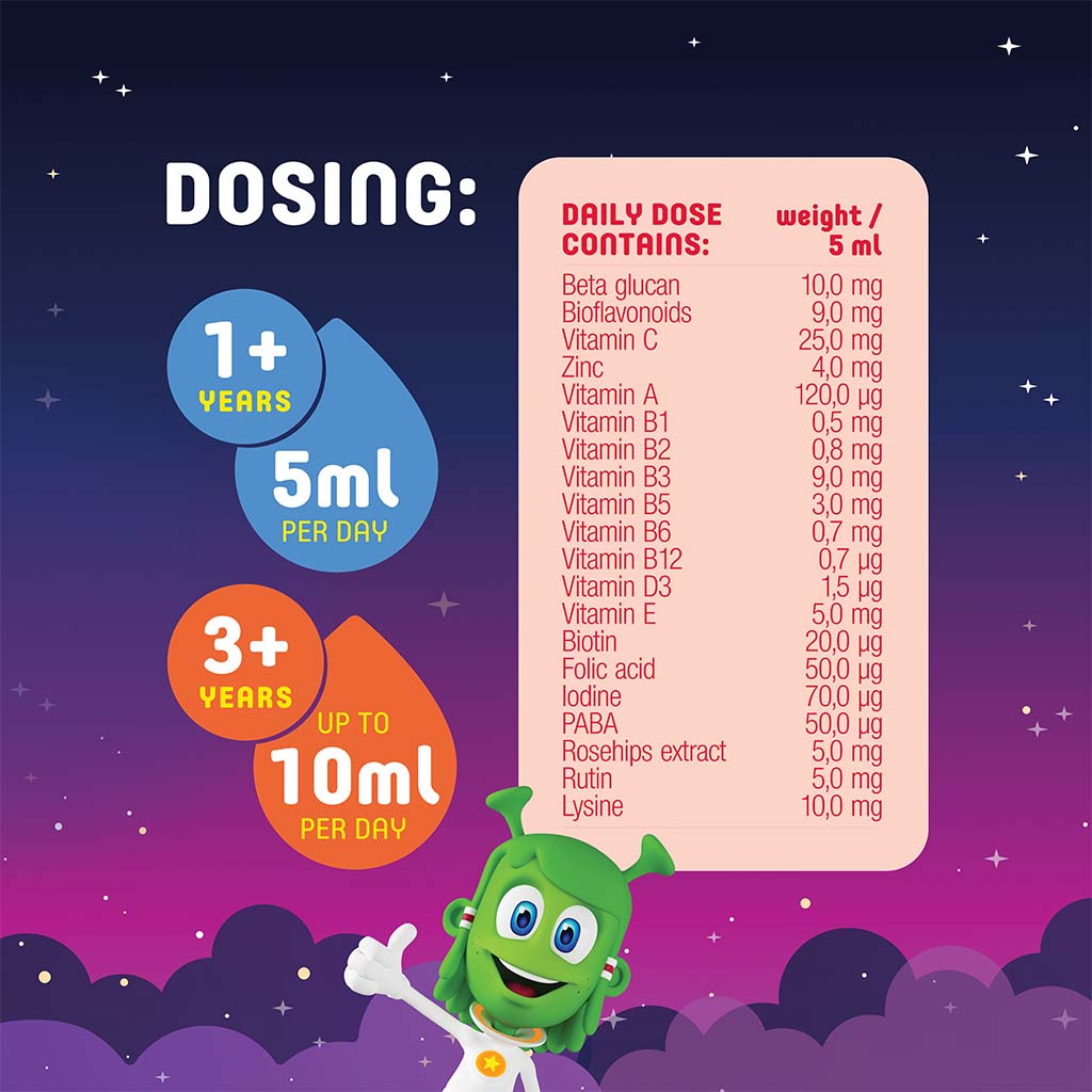 Martians Vitamins and Minerals Syrup with ImunActiv Orange 150 mL