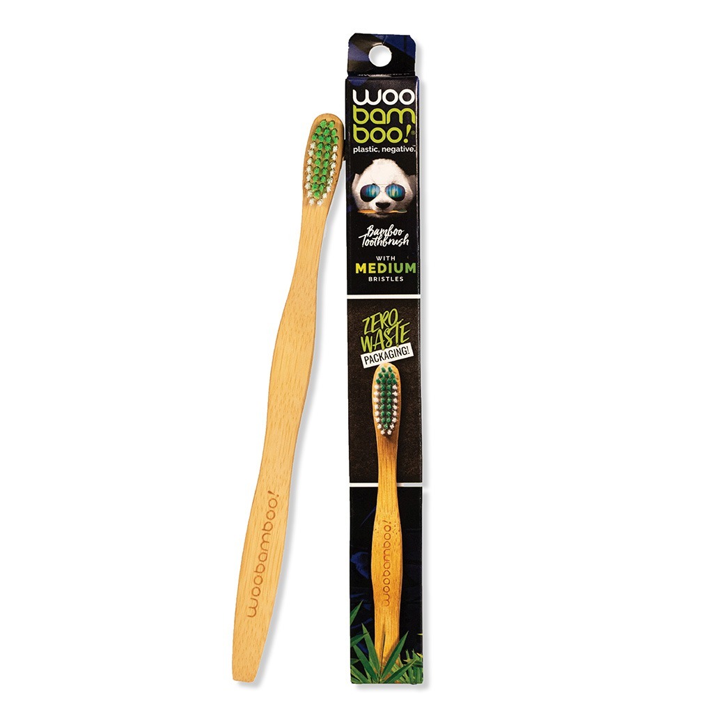 Woobamboo® Zero Waste Packaging Adult Bamboo Medium Toothbrush 1's