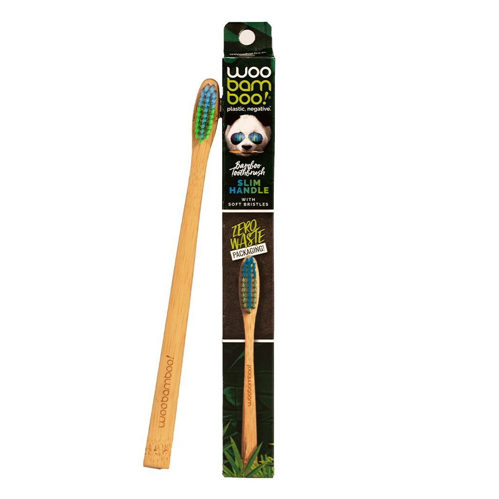 Woobamboo® Zero Waste Packaging Slim Handle Bamboo Soft Toothbrush 1's