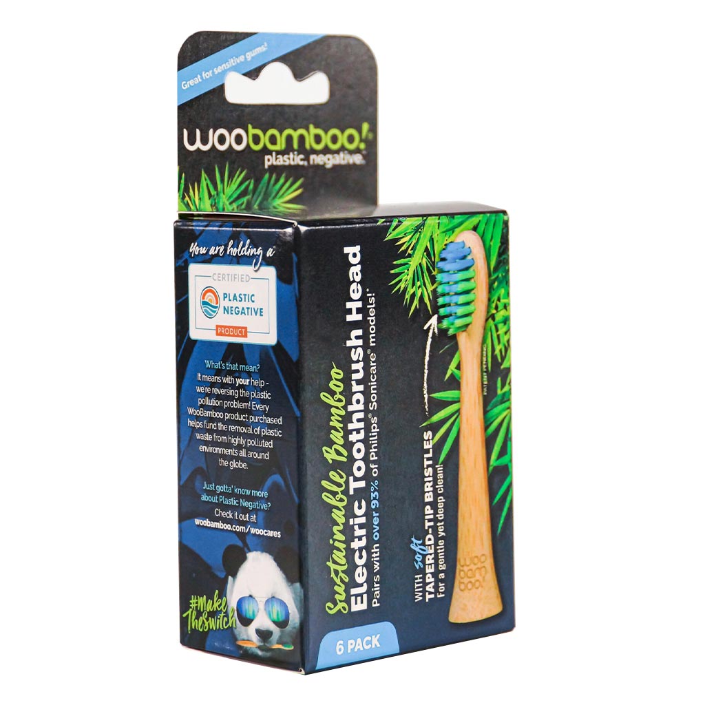 Woobamboo® Sustainable Bamboo Electric Toothbrush Head 6's