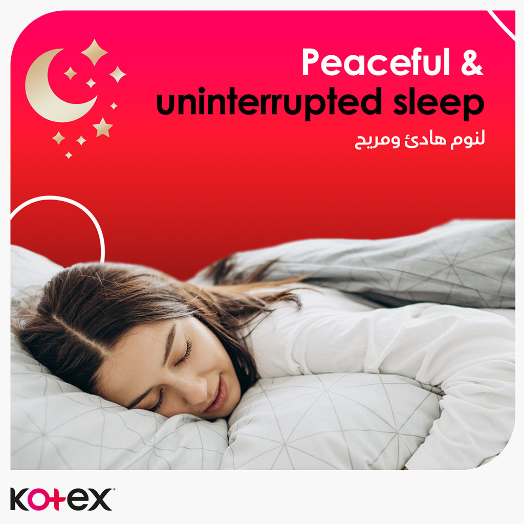 Kotex Maxi Protect Thick Sanitary Pads With Wings For Overnight Protection, Pack of 8's