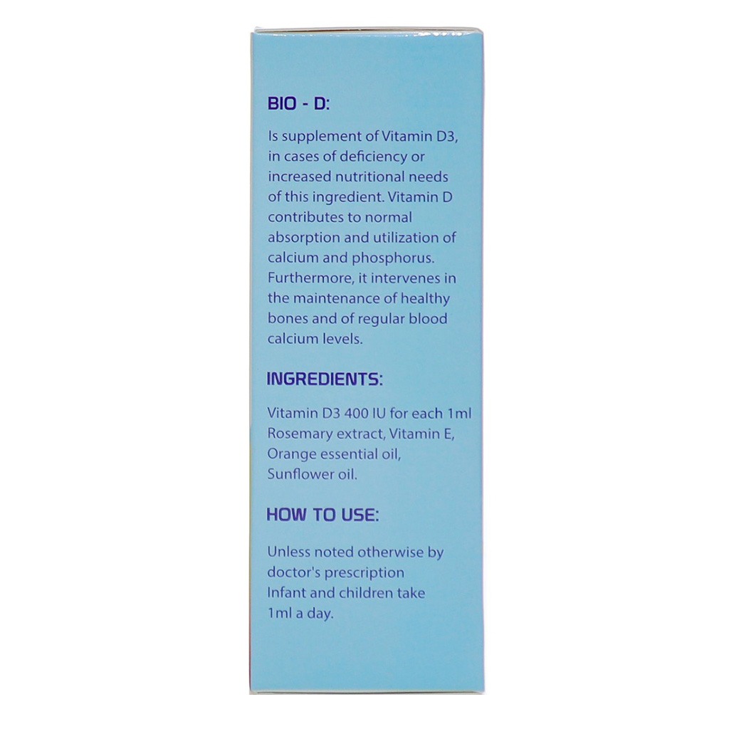 Bio-D Vitamin D3 400 IU/mL Oral Drops 30 mL