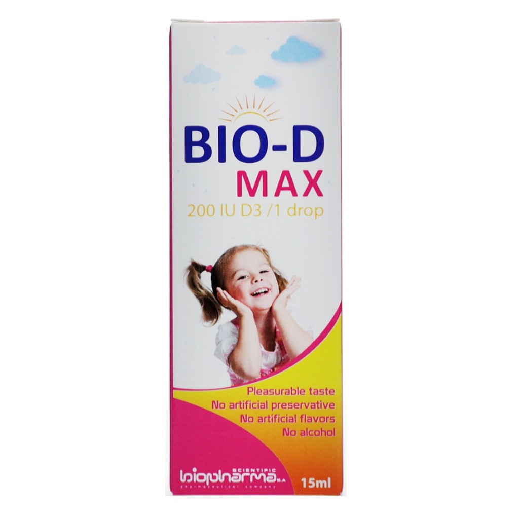 Bio-D Max Vitamin D3 200 IU/1Drop Oral Drops 15 mL