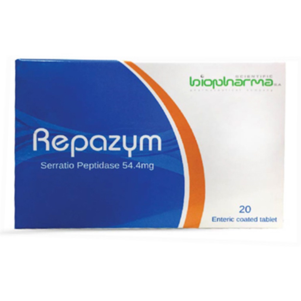 Biopharma Repazym Serratiopeptidase 54.5 mg Enteric Coated Tablets 20's