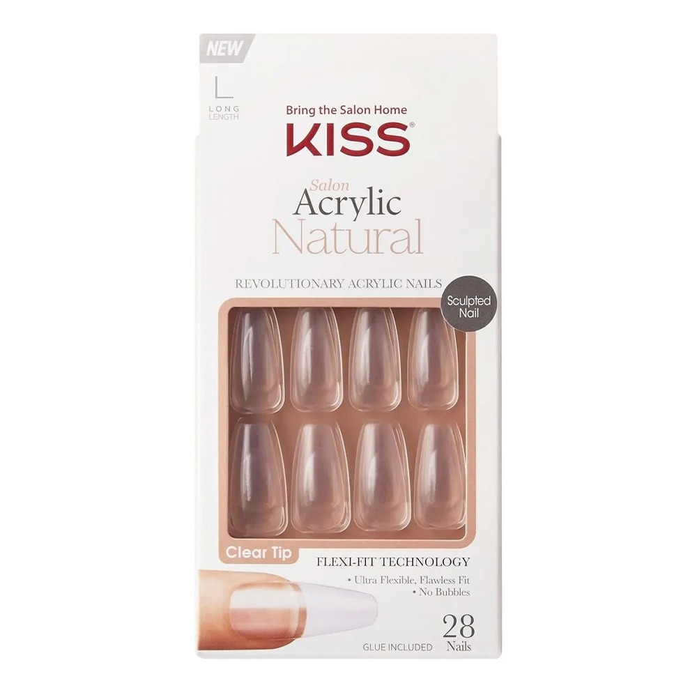 Kiss Salon Acrylic Natural Long Nails 28's KSAN06