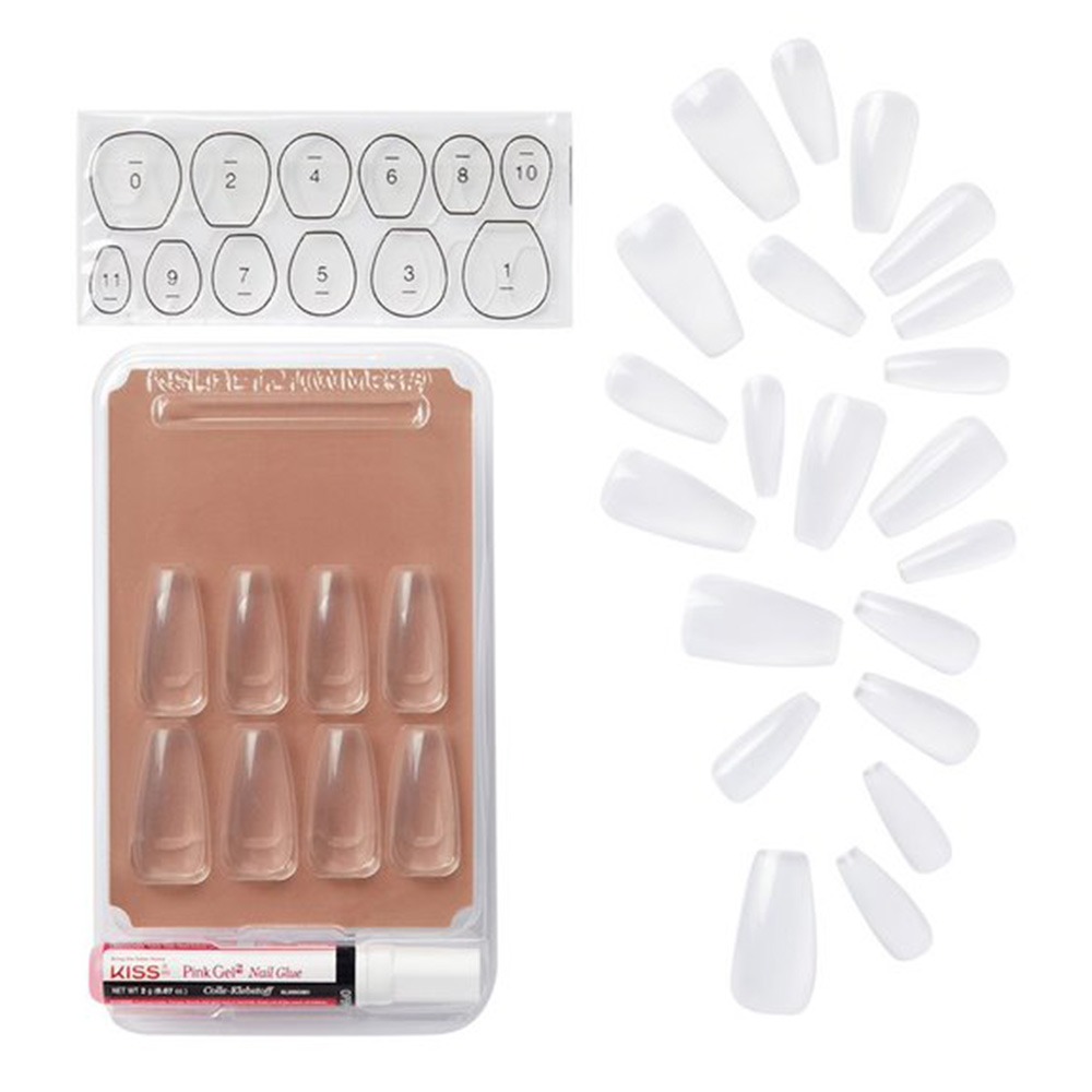 Kiss Salon Acrylic Natural Long Nails 28's KSAN06