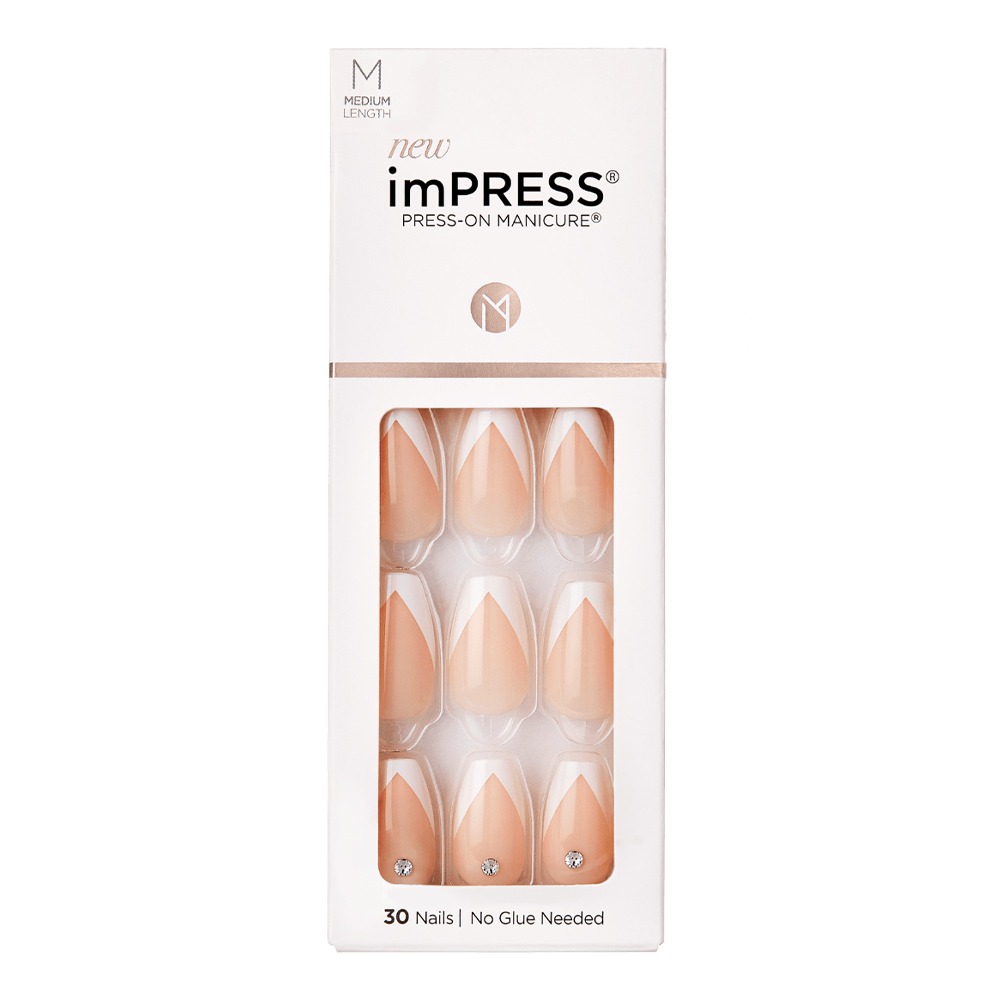 Kiss imPRESS Press On Manicure So French Medium 30's