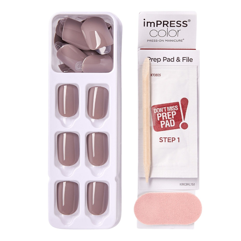 Kiss imPRESS Color Press On Manicure Taupe Prize 30's