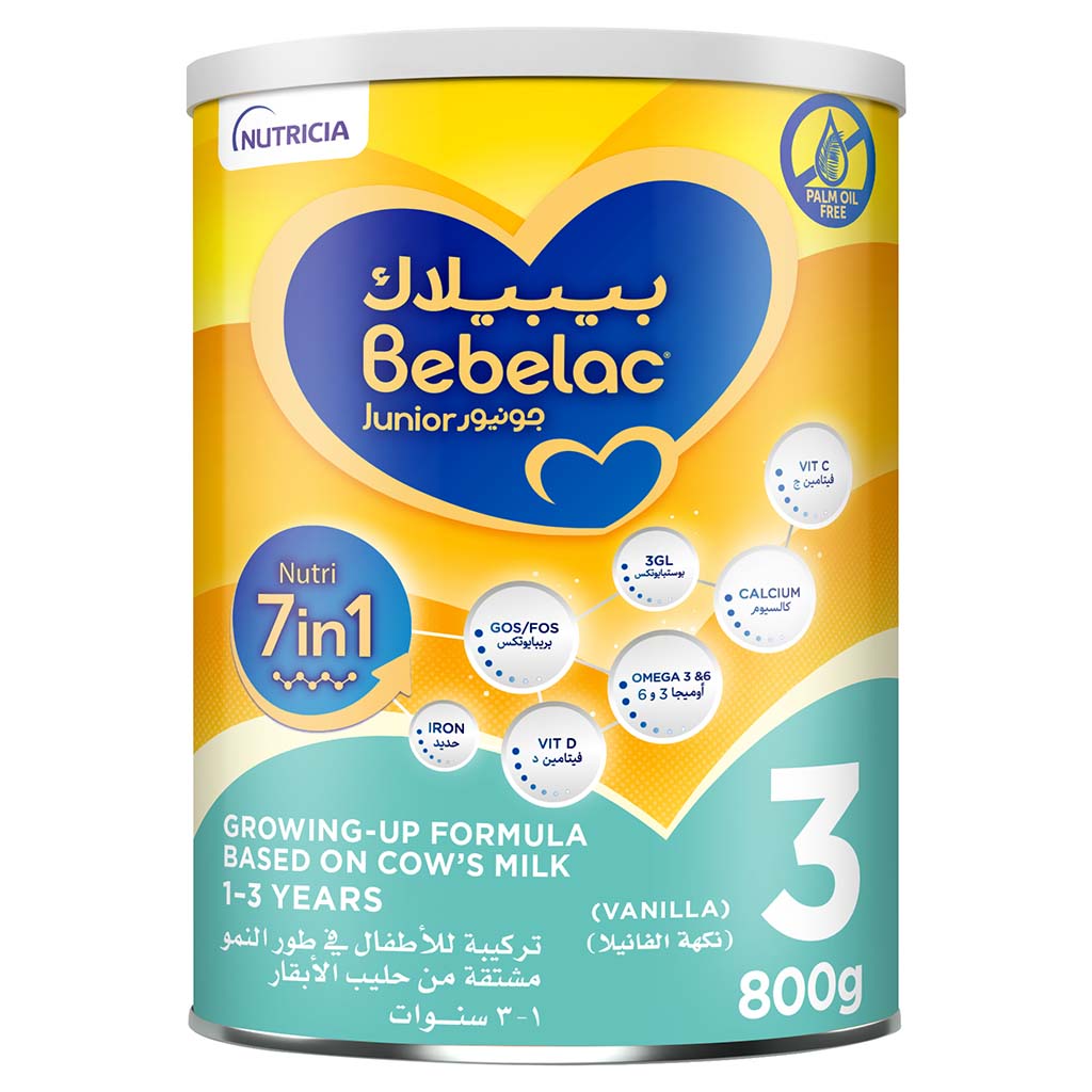 Bebelac Junior Nutri 7 In 1 Stage 3 Toddlers Milk Formula For 1 To 3 Years 800g