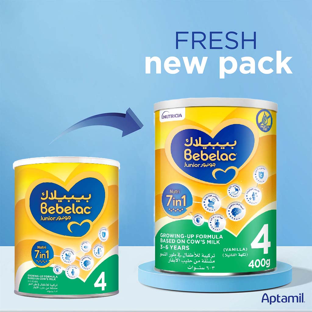 Bebelac Junior Nutri 7 In 1 Stage 4 Growing Up Children's Milk Formula For 3 To 6 Years 400g