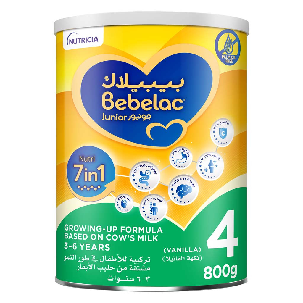 Bebelac Junior Nutri 7 In 1 Stage 4 Growing Up Children's Milk Formula For 3 To 6 Years 800g