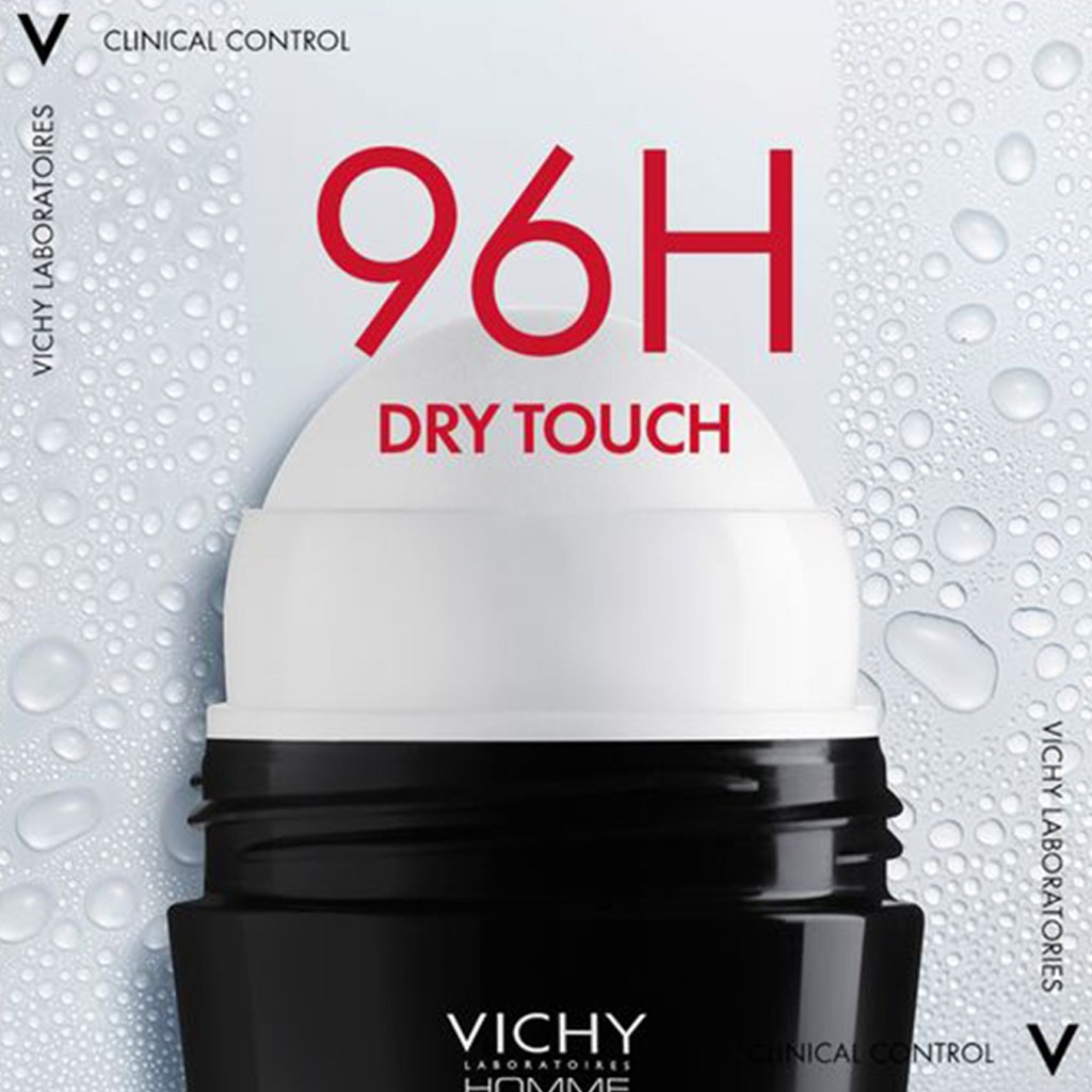 Vichy 96 Hour Clinical Control Dry Touch Anti-Odour Deodorant Roll-On For Men 50ml