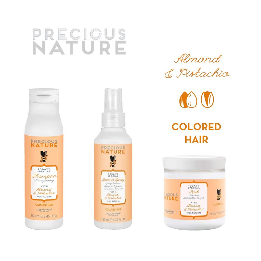 Alfaparf Milano Precious Nature Strengthening Hair Mask For Colored Hair With Almond & Pistachio 200ml