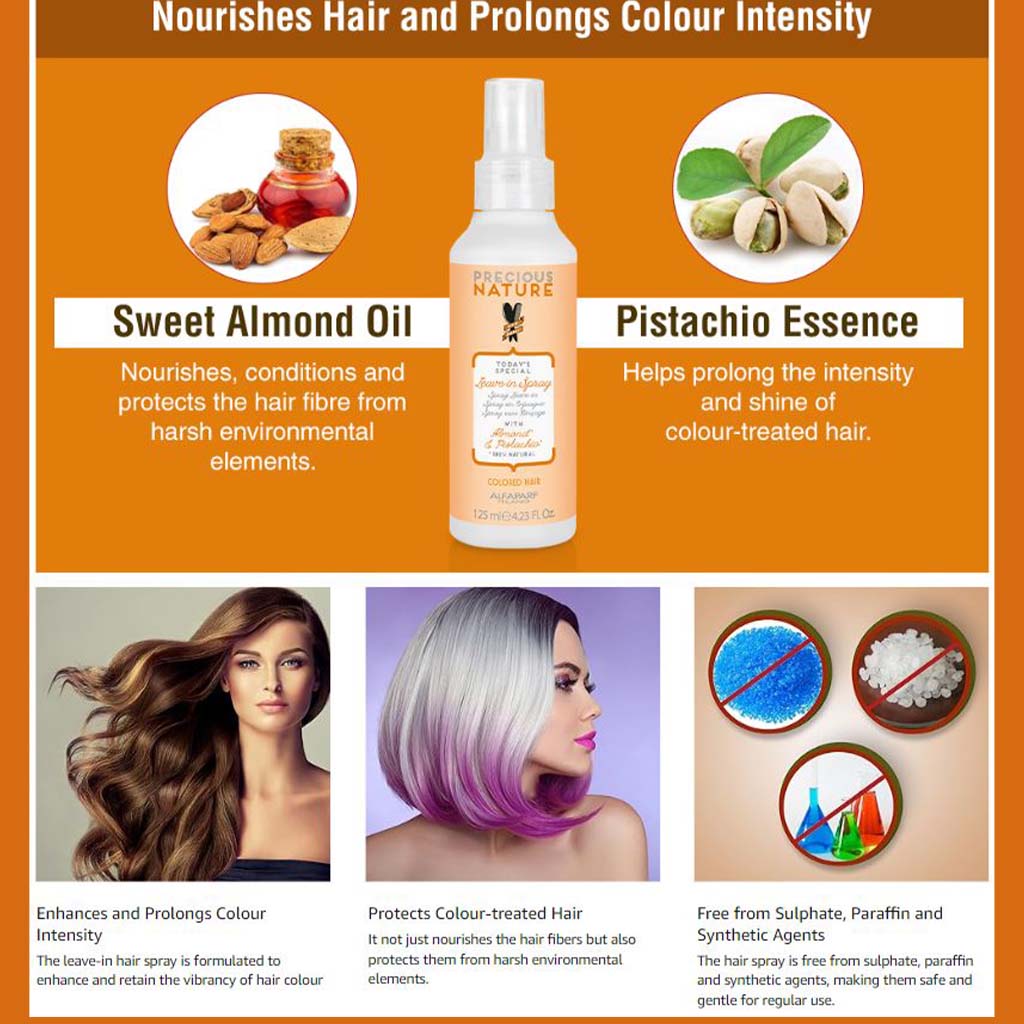 Alfaparf Milano Precious Nature Leave-In Spray For Colored Hair With Almond & Pistachio 125ml