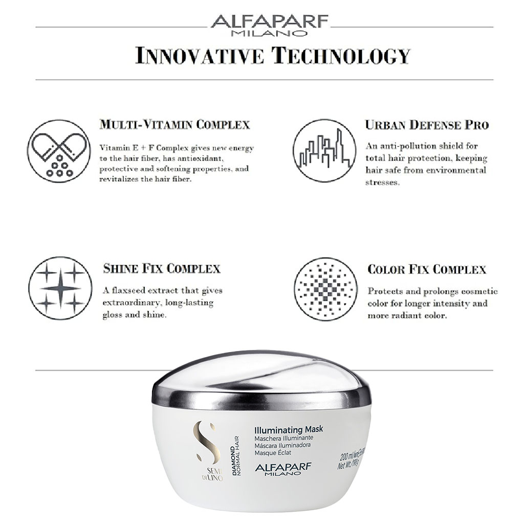 Alfaparf Milano Semi Di Lino Diamond Illuminating Hair Mask For Normal Hair 200ml