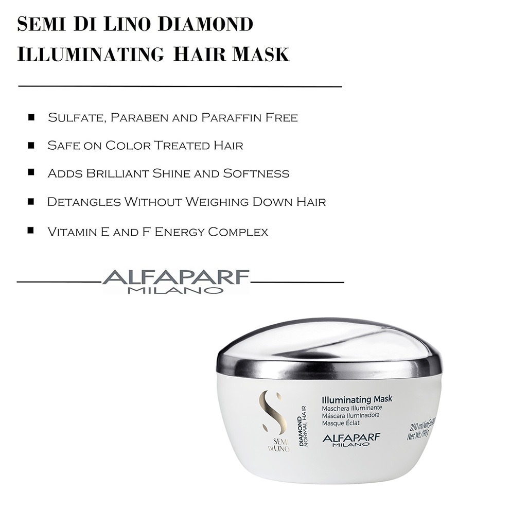 Alfaparf Milano Semi Di Lino Diamond Illuminating Hair Mask For Normal Hair 200ml