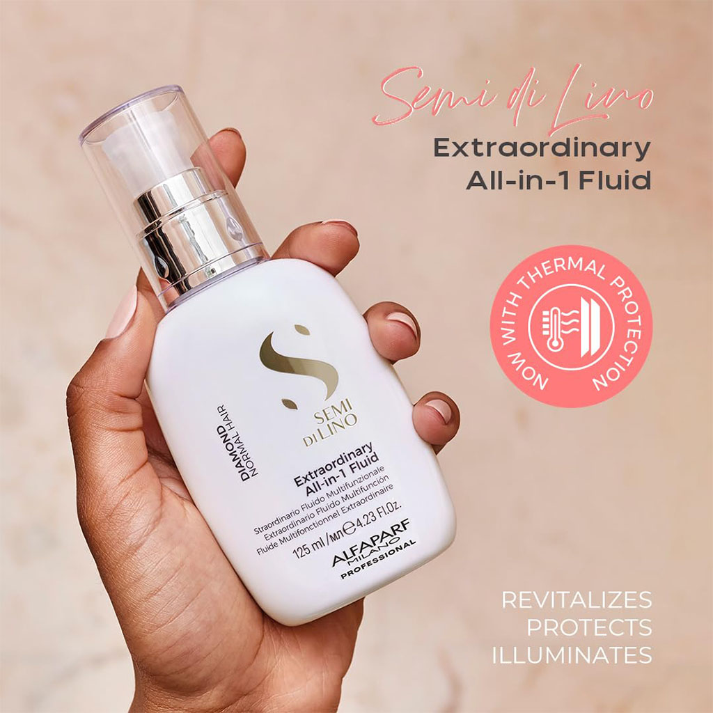 Alfaparf Milano Semi Di Lino Diamond Extraordinary All-In-One Leave-In Fluid With Thermal Protection For Normal Hair 125ml