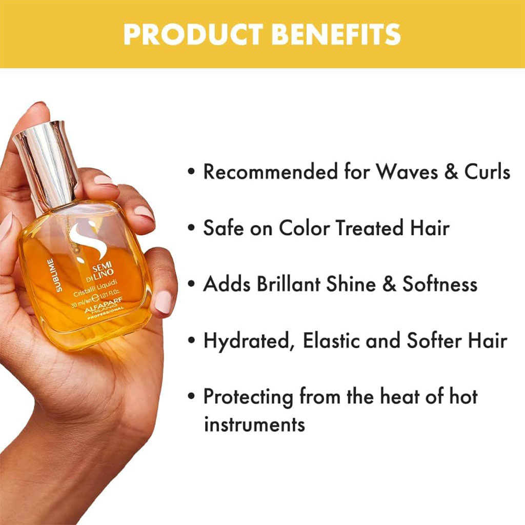 Alfaparf Milano Semi Di Lino Sublime Cristalli Liquidi Hair Serum With Thermal Protection 50ml
