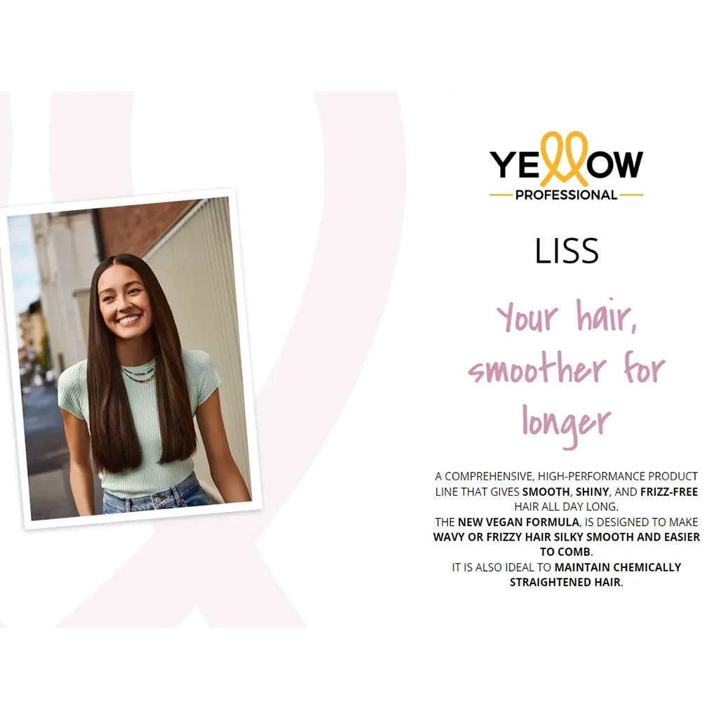 Alfaparf Yellow Liss Professional Anti-Frizz Smoothing Shampoo With Keratin HT & Amaranth For Frizz Hair 500ml