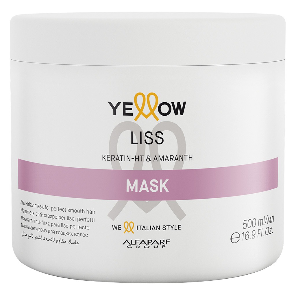 Alfaparf Yellow Liss Professional Anti-Frizz Hair Mask With Keratin HT & Amaranth 500ml