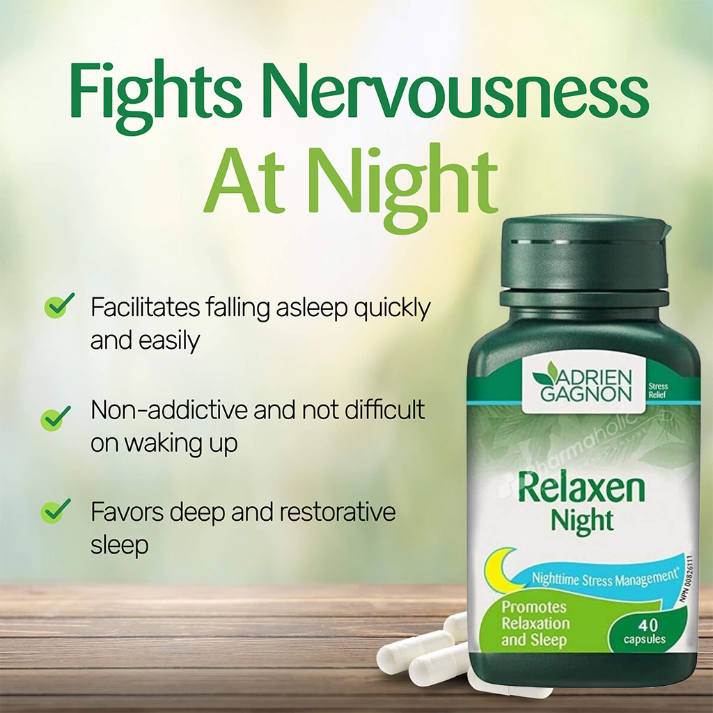Adrien Gagnon Stress Management Relaxen Night Capsules 40's