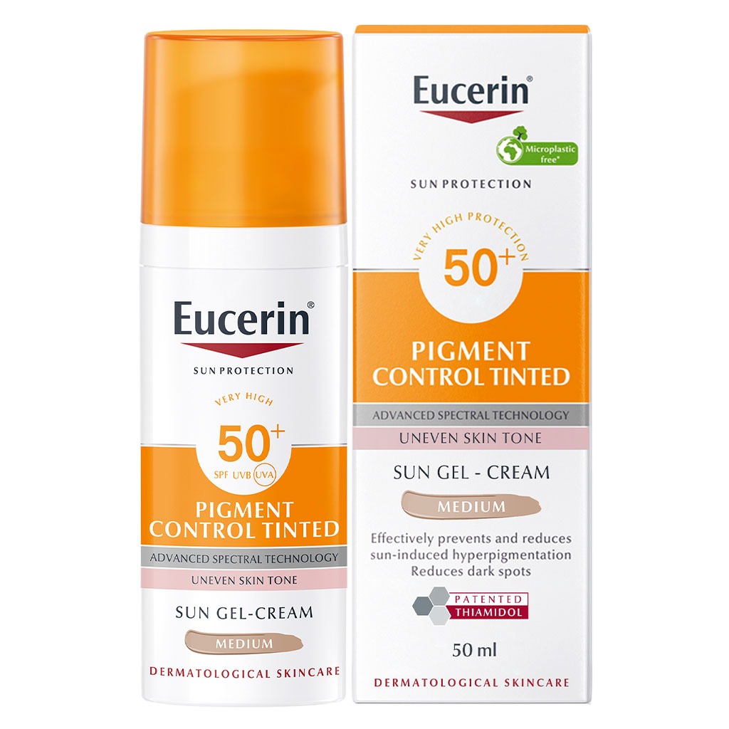 Eucerin Sun Pigment Control Medium Tinted Gel-Cream SPF50+ Sunscreen For Hyperpigmentation 50ml