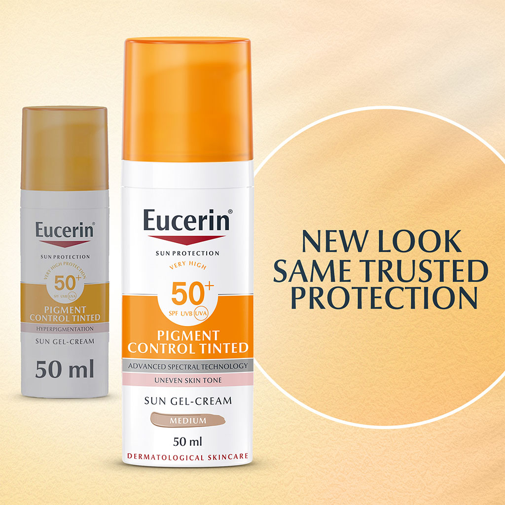 Eucerin Sun Pigment Control Medium Tinted Gel-Cream SPF50+ Sunscreen For Hyperpigmentation 50ml